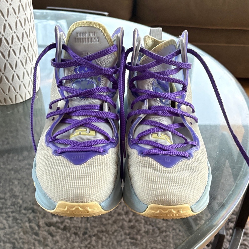 LeBron 19 Nike Blue and Yellow High-Top Sneakers